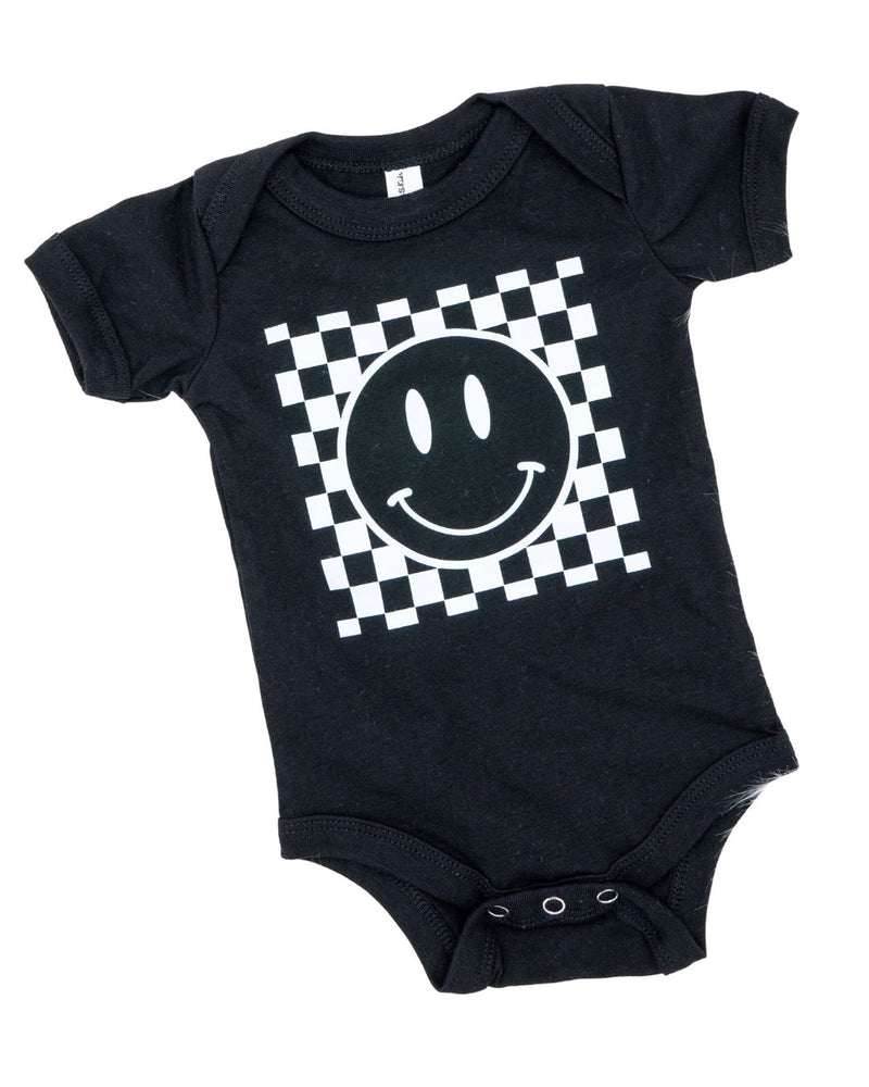 Happy Baby Checkered Onesie - Black
