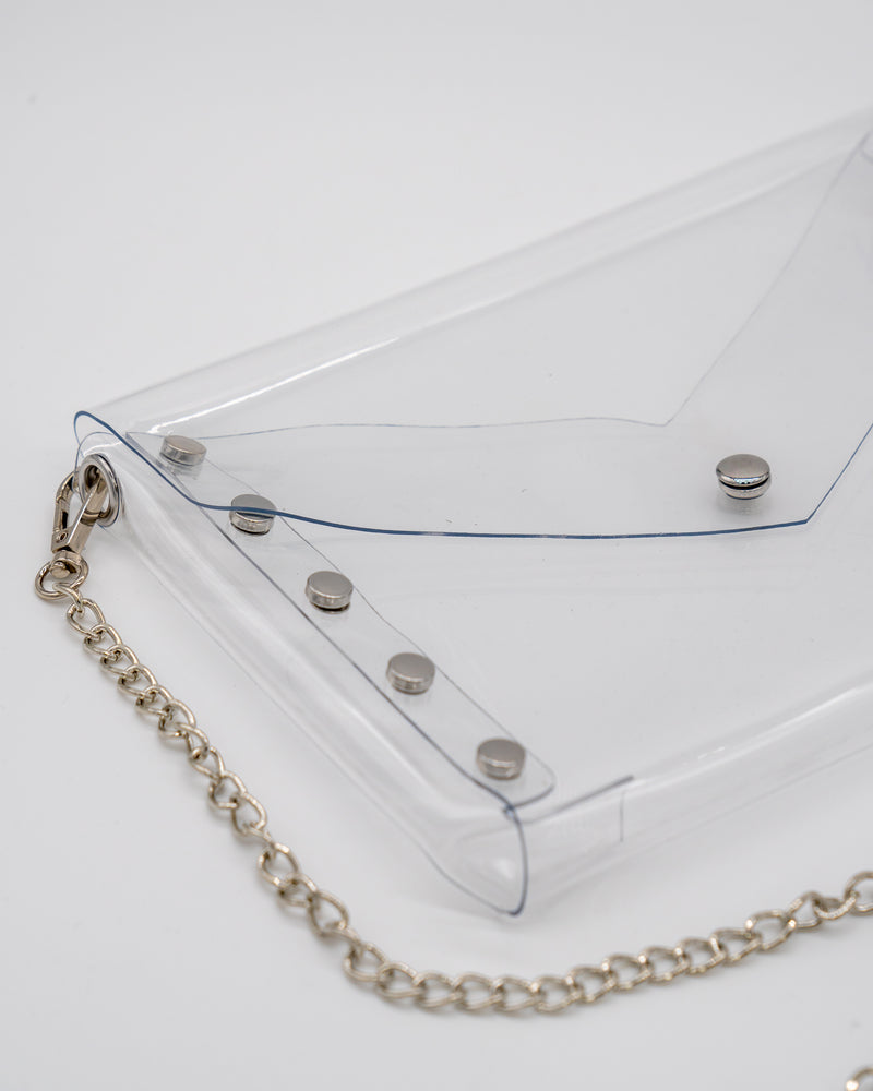 Overdrive Studded Clear Purse - Silver